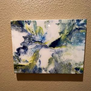 Acrylic Pour Painting Resin sealed 12x16  (NWOT)